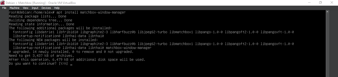 Running 'apt install matchbox-window-manager'